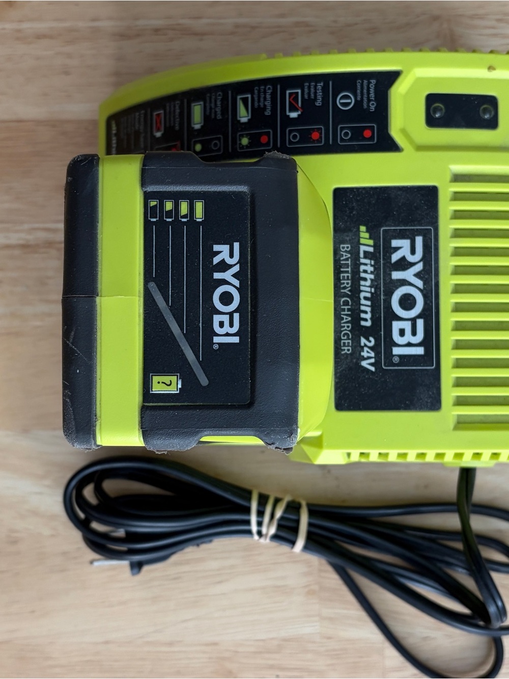 RYOBI 24V Lithium Battery Charger - Bright Lime